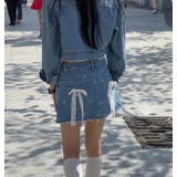 リボン刺繍 デニムミニスカート | Bifrost | 詳細画像7 