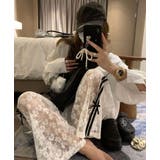 レース リボンライン ワイドパンツ | Bifrost | 詳細画像2 