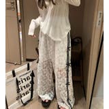 レース リボンライン ワイドパンツ | Bifrost | 詳細画像4 