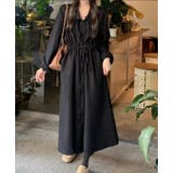 ブラック | ドローコード ロングシャツワンピース | Bifrost