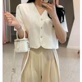 ホワイト | リボンタイ クロップドトップス | Bifrost