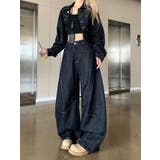 クロップド デニムジャケット ワイドパンツ セットアップ | Bifrost | 詳細画像1 