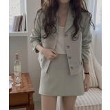 グリーン | ショート丈 ジャケット スカート セット | Bifrost