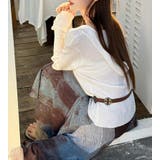 V ネック ニット アブストラクト スカート セット | Bifrost | 詳細画像3