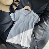 グレー | 薄手 サマーニット ポロカラー 半袖トップス | Bifrost