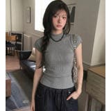 グレー | ハイネック メッシュ切り替え リブニット | Bifrost