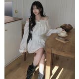 大人可愛い オフショルダー フリル シャーリング ミニワンピース | Bifrost | 詳細画像6