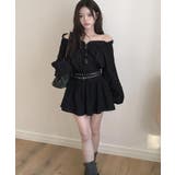 大人可愛い オフショルダー フリル シャーリング ミニワンピース | Bifrost | 詳細画像12