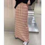 ボーダー ドローコード リブ ロングスカート カジュアル | Bifrost | 詳細画像11 