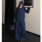 ジップアップ ジャケット ワイドパンツ デニムセットアップ | Bifrost | 詳細画像2 