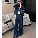 ジップアップ ジャケット ワイドパンツ デニムセットアップ | Bifrost | 詳細画像3 