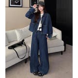 ジップアップ ジャケット ワイドパンツ デニムセットアップ | Bifrost | 詳細画像7 