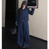 ジップアップ ジャケット ワイドパンツ デニムセットアップ | Bifrost | 詳細画像11 