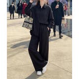 ブラック | 長袖シャツ イージーワイドパンツ セットアップ | Bifrost