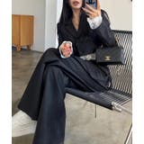 レース切り替え クロップドジャケット タックワイドパンツ セットアップ | Bifrost | 詳細画像10