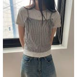 リボン付き キャミソール重ね着風 T シャツ | Bifrost | 詳細画像2 