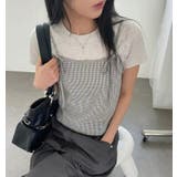 リボン付き キャミソール重ね着風 T シャツ | Bifrost | 詳細画像4 