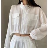 ホワイト | ショート丈 シアーブルゾン | Bifrost