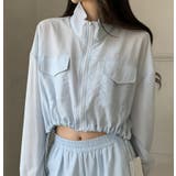 ブルー | ショート丈 シアーブルゾン | Bifrost