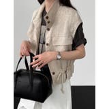 ベージュ | スタンドカラー ワークポケット ドローストベスト | Bifrost