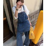 ブルー | オーバーオール レイヤード デニムパンツ | Bifrost