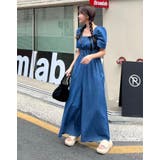 スクエアネック パフスリーブ ウエストゴム オールインワン ワイドレッグ | Bifrost | 詳細画像5