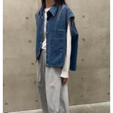襟付き デニムベスト 前開き ルーズシルエット ショート | Bifrost | 詳細画像4 
