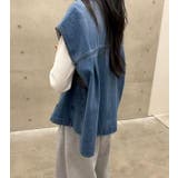 襟付き デニムベスト 前開き ルーズシルエット ショート | Bifrost | 詳細画像6 