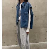 襟付き デニムベスト 前開き ルーズシルエット ショート | Bifrost | 詳細画像7 