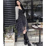 チェック柄 キャミソール アンバランス ヘム ワンピース タイト | Bifrost | 詳細画像11