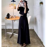 クロップド半袖トップス × ウエスト紐付きマキシスカート セットアップ | Bifrost | 詳細画像18