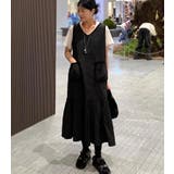 ブラック | V ネック ノースリーブ マキシワンピース | Bifrost