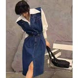 ノースリーブダブルブレストジャケット × ミディ丈タックスカート | Bifrost | 詳細画像1