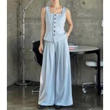 スクエアネック ベスト × タックワイドパンツ セットアップ | Bifrost | 詳細画像6