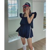 フリルスリーブ ギャザートップス × イージーショートパンツ セットアップ | Bifrost | 詳細画像4