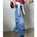ハイウエスト サイドタック ワイドデニムパンツ フリンジヘム | Bifrost | 詳細画像3 