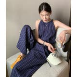 ストライプクロップドトップス × ハイウエストタックワイドパンツ セットアップ | Bifrost | 詳細画像5 