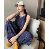 ストライプクロップドトップス × ハイウエストタックワイドパンツ セットアップ | Bifrost | 詳細画像8 