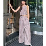 ストライプクロップドトップス × ハイウエストタックワイドパンツ セットアップ | Bifrost | 詳細画像17 
