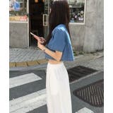 丸首 半袖 クロップドデニムブラウス | Bifrost | 詳細画像3 