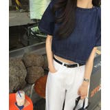 丸首 半袖 クロップドデニムブラウス | Bifrost | 詳細画像10 