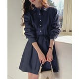 ネイビー | シャツワンピース【韓国ファッション】 | Bifrost