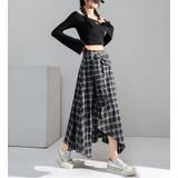 タイアップデザイン × 不規則ヘム グリッドスカート、個性的ファッションを演出 | Bifrost | 詳細画像7 