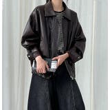 ターンダウンカラー オーバーサイズ レザーアウター | Bifrost | 詳細画像6