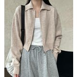 ターンダウンカラー ショート ニットアウター ファスナーデザイン | Bifrost | 詳細画像6