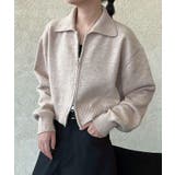 ターンダウンカラー ショート ニットアウター ファスナーデザイン | Bifrost | 詳細画像8