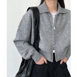 ターンダウンカラー ショート ニットアウター ファスナーデザイン | Bifrost | 詳細画像12