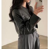 ブラック | ノーカラー ショートカット レザージャケット | Bifrost