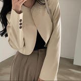 ベージュ | ノーカラー ショートカット レザージャケット | Bifrost