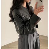 ノーカラー ショートカット レザージャケット | Bifrost | 詳細画像6